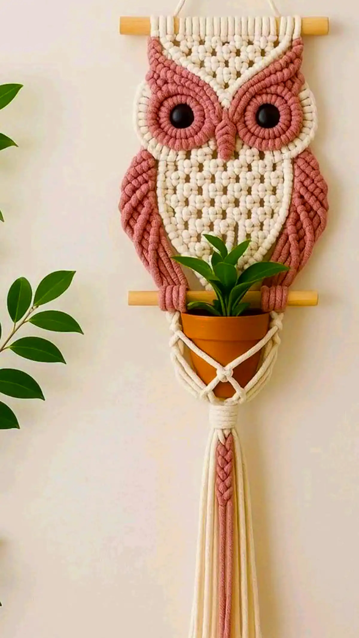 آویز جغد مکرومه