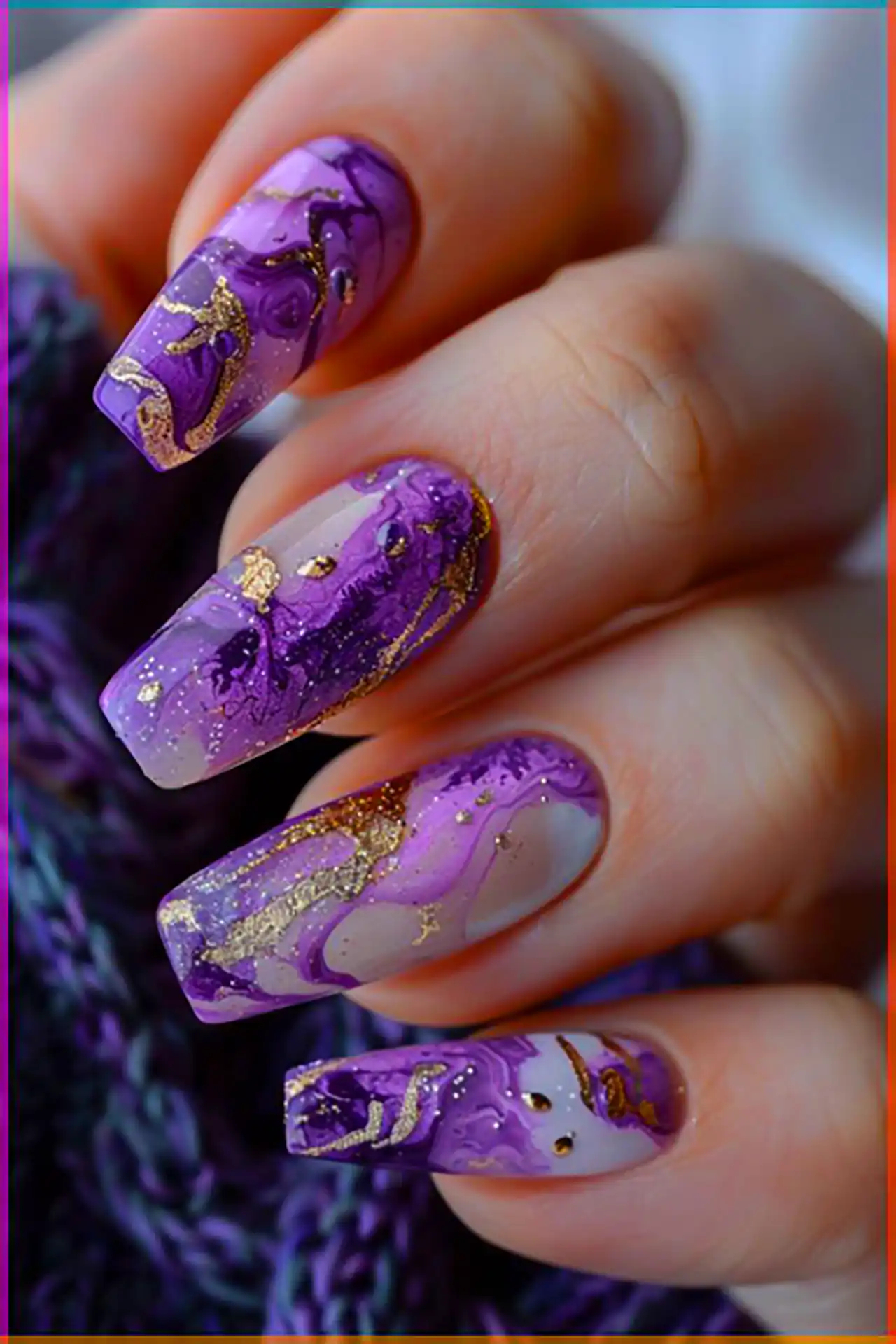 طرح ناخن شیک ماربل 