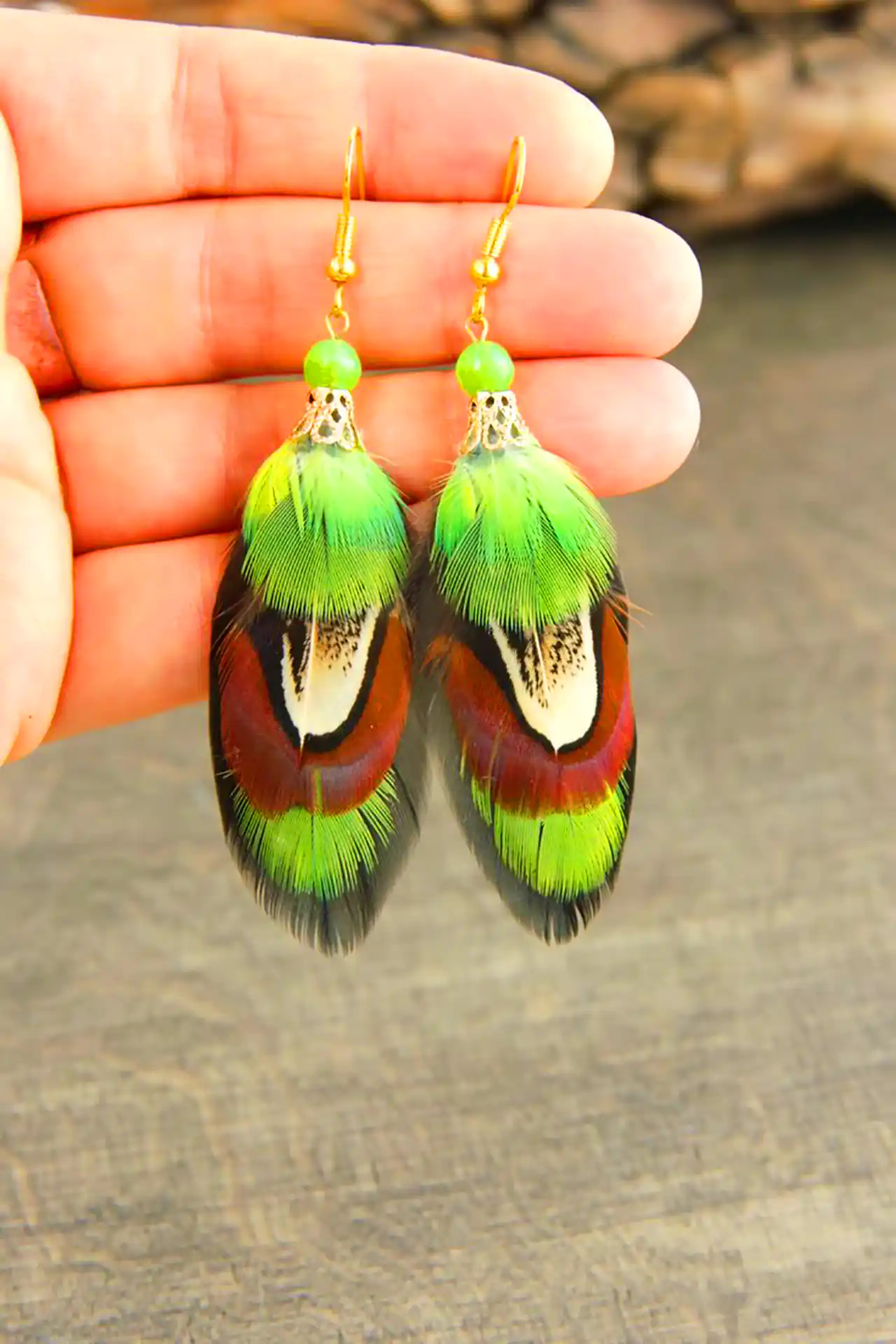 گوشواره پر طاووسی خاص