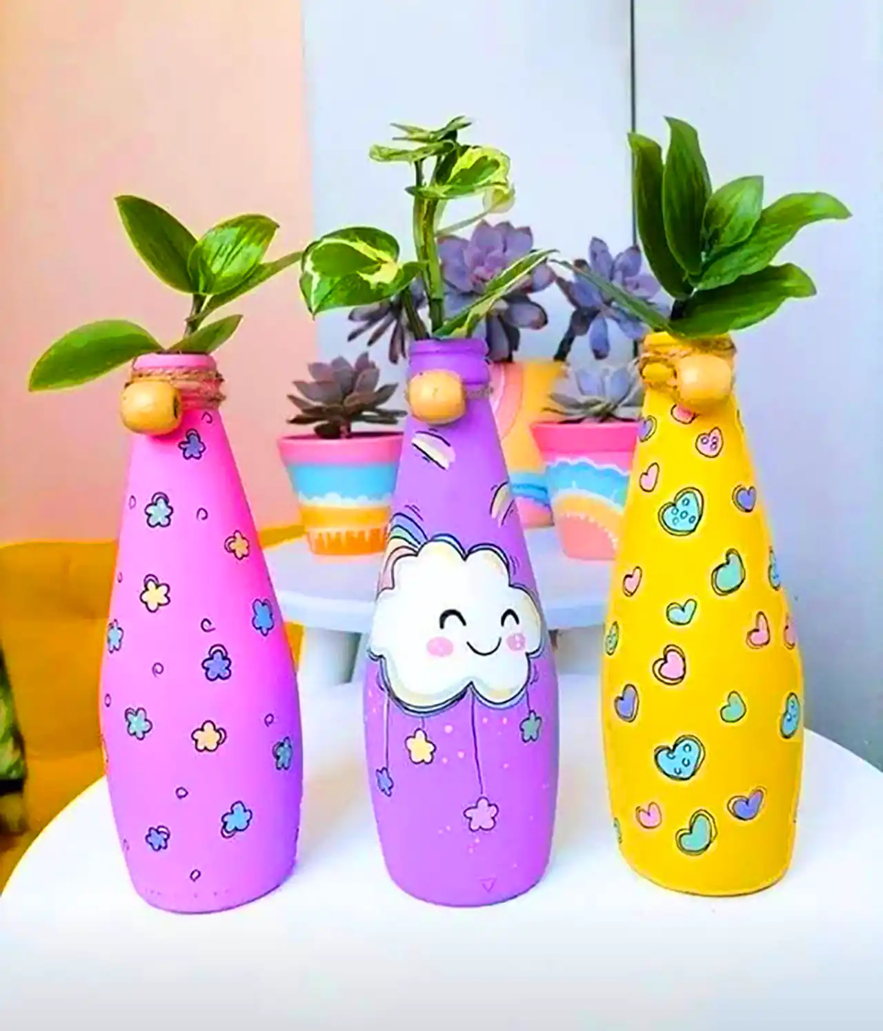 نقاشی روی بطری نوشابه 