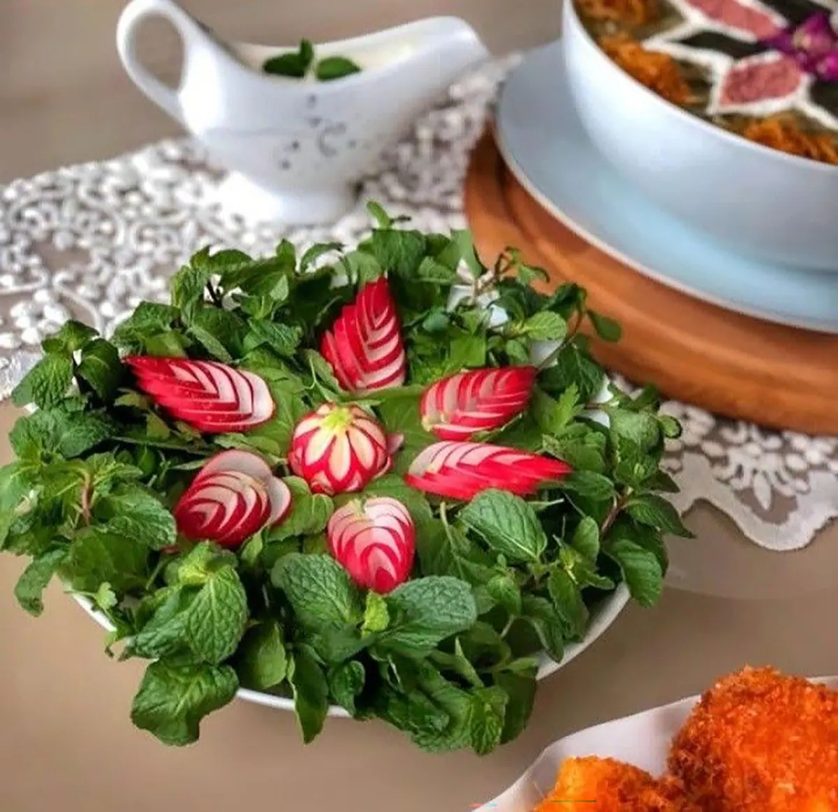 تزیین سبزی مجلسی