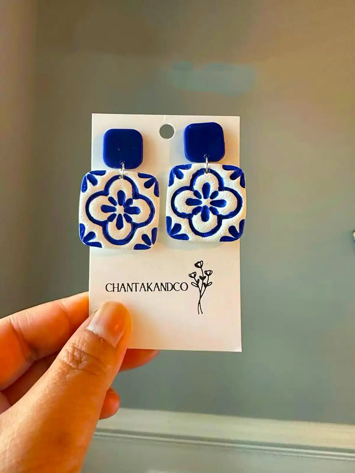 گوشواره طرح کاشی