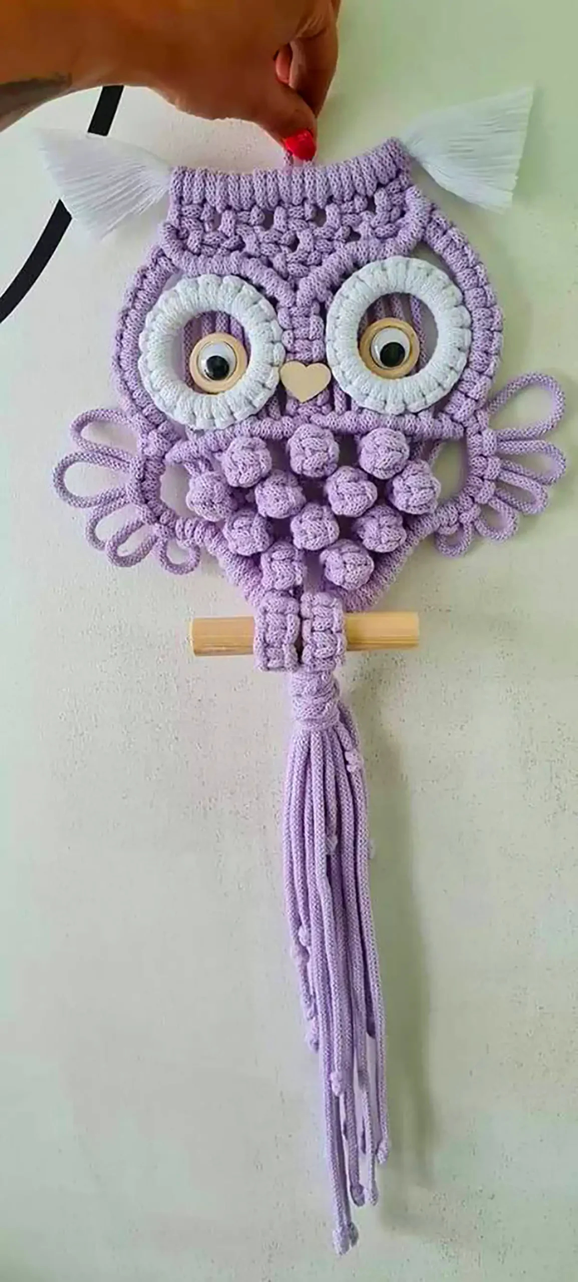 آویز جغد مکرومه