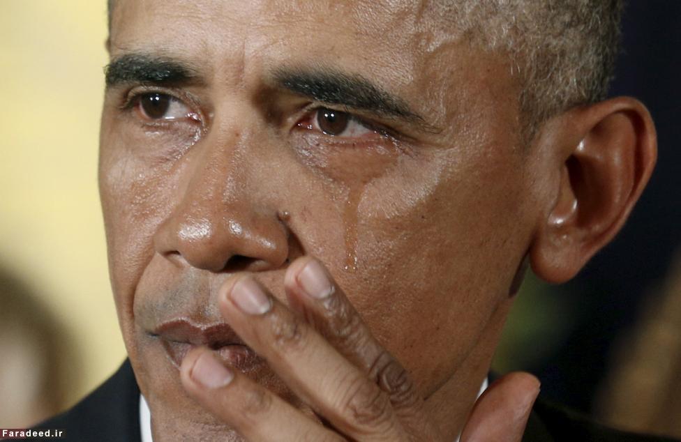 اشک ریختن اوباما