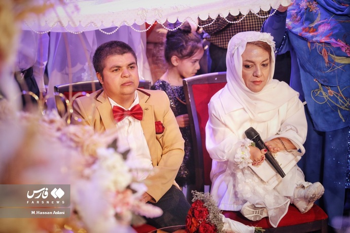 تصاویری زیبا از مراسم ازدواج ۱۱۴ زوج معلول 