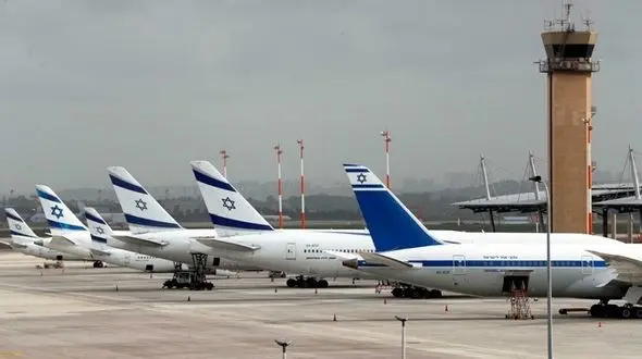 یک هواپیما از مبدا ریاض در فرودگاه تل آویو به زمین نشست