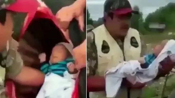 نوزاد یک انسان در شکم حیوان مرده! +فیلم و عکس