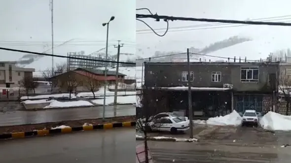 بارش برف در کوهرنگ ، چهارمحال و بختیاری 