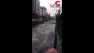 فیلمی ترسناک از بالا آمدن آب در رودخانه بلوار ابوذر تهران