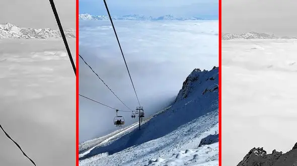 فیلم مناظر برفی و اقیانوس ابر قزوین