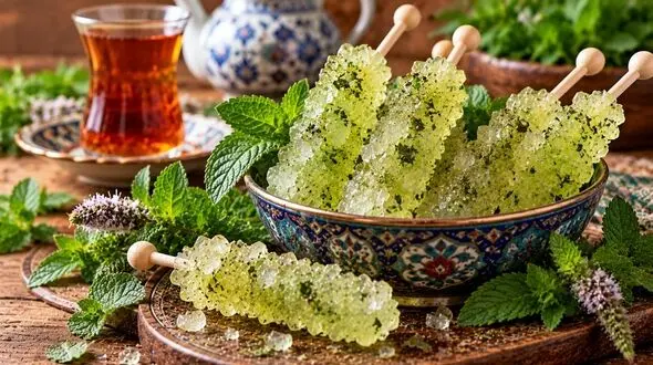 طرز تهیه نبات گیاهی با طعم پونه