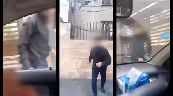 فیلم تخریب ماشین یک دختر توسط مردی ناشناس با ضربات لگد ! / پلیس در حال پیگیری است