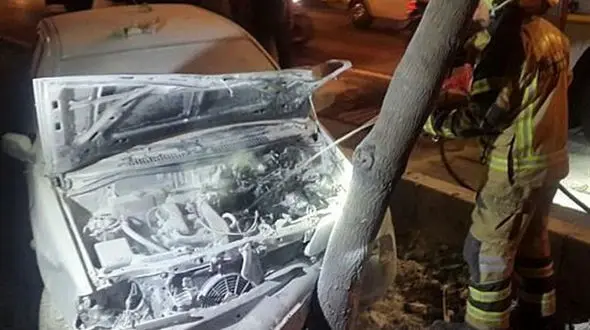 پراید در تصادف با درخت پودر شد + تصاویر دیدنی