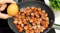 آموزش پخت افطاری رستورانی ساده با سوسیس و تخم مرغ / فیلم