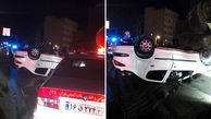 واژگونی خودرو سواری 206 در تهرانسر + عکس