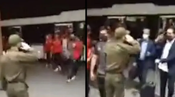 فیلم جاحترام نظامی سرباز پلیس به تیم پرسپولیس !
