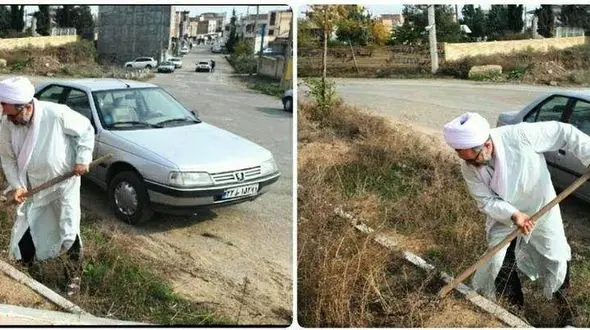 امام جمعه اردبیل خودش دست به بیل شد + عکس ها