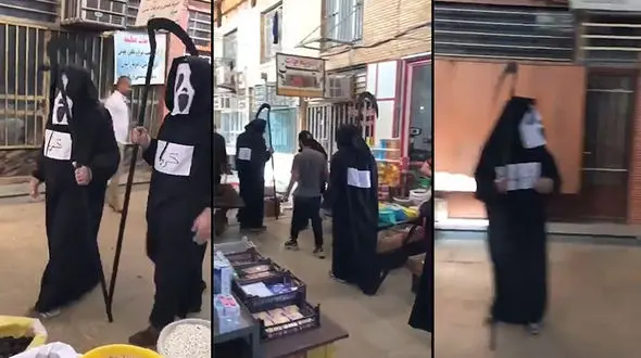 عزرائیل کرونایی در بازار خرمشهر + فیلم اقدام عجیب