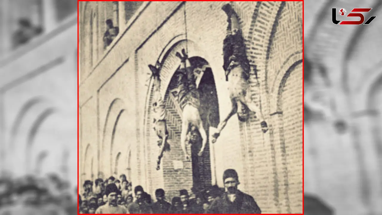 عکس دار زدن عجیب مجرمان ایرانی در سال 1278 +عکس 