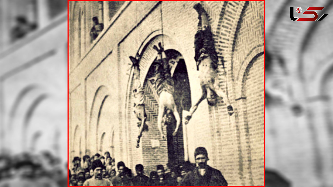 عکس دار زدن عجیب مجرمان ایرانی در سال 1278 +عکس 