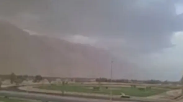 طوفان شن وحشتناک در الجوف عربستان + فیلم 