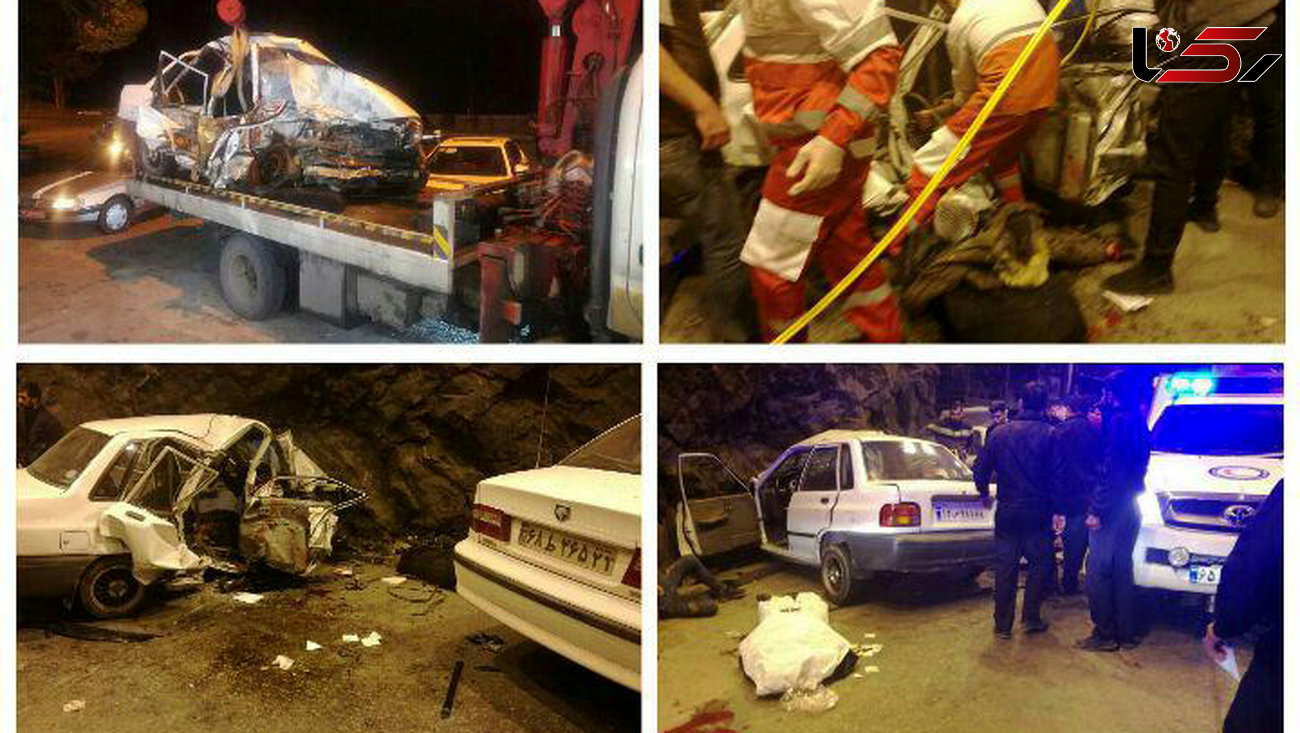 تصادف خونین با 6 کشته و مجروح در تونل جاده چالوس +تصاویر