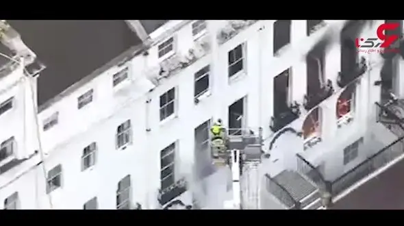 لحظه آتش سوزی ویران کننده یک هتل  + فیلم  / انگلیس