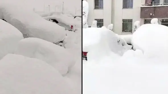 ببینید / مدفون شدن خودروها در حومه شهر رشت + فیلم 