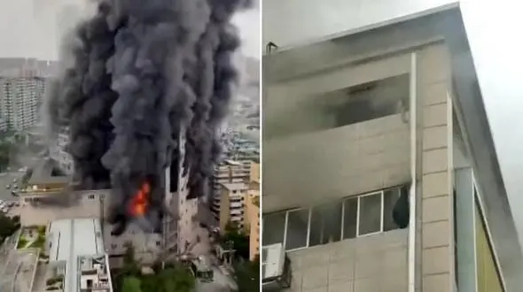 حریق گسترده در یک مرکز خرید در چین ۶  کشته داد