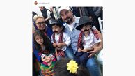 «مجید صالحی» در کنار همسر و دوقلوهای داش مشتی اش +عکس