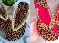 تیپ‌ های دخترانه و زنانه با دمپایی انگشتی کارشده؛ 15 عکس بی‌ نظیر