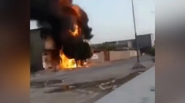 فیلم لحظه انفجار ترانس برق در خوزستان 