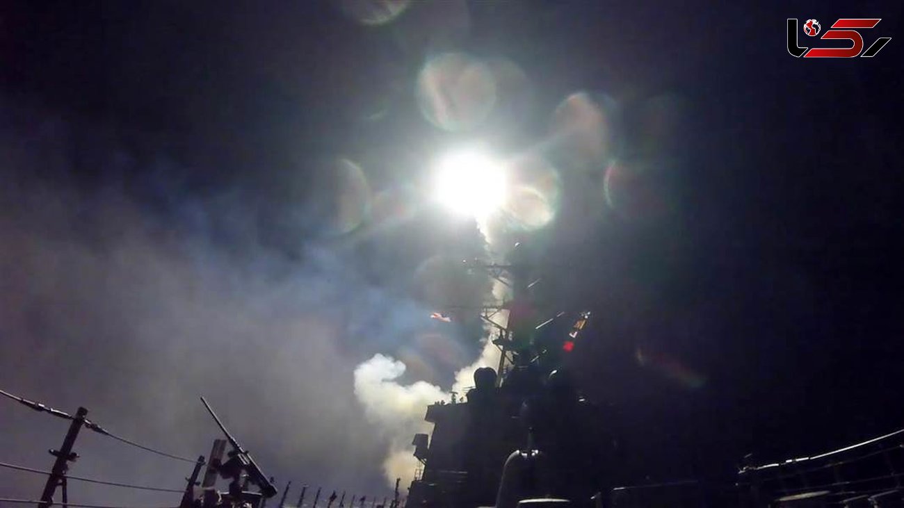 3 فیلم از لحظه پرتاب و انفجار 59 موشک  آمریکا به سوریه+جزئیات