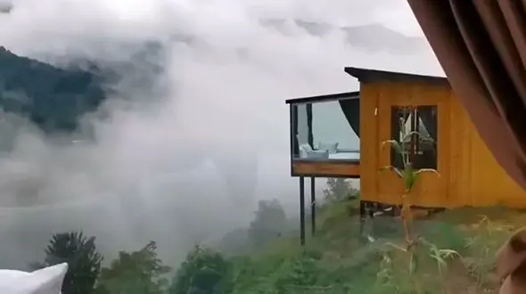 مسافران این هتل روی ابرها هستند + فیلم