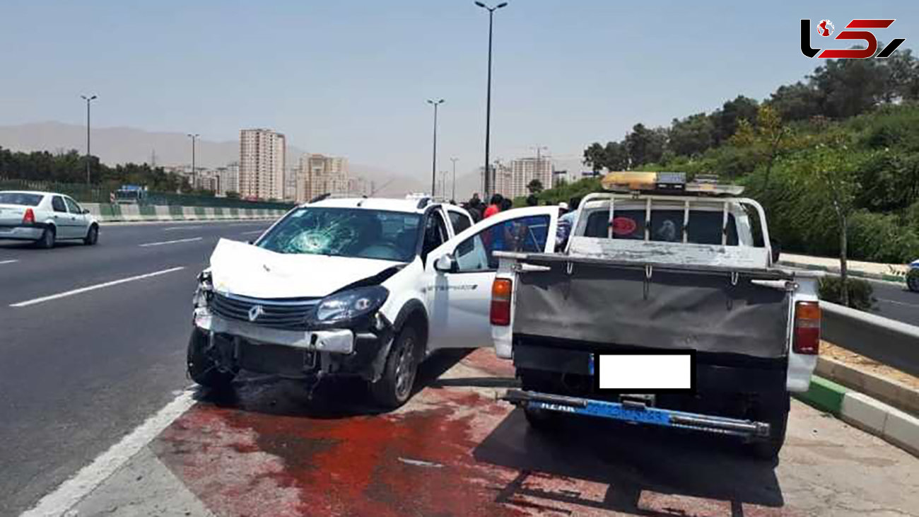تصادف شدید رنو با  میتسوبیشی با یک رخمی در تهران +عکس ها
