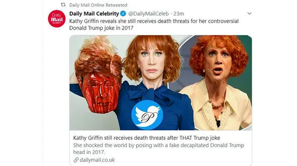 
شوخی با ترامپ برای کمدین زن آمریکایی دردسر ساز شد +عکس
