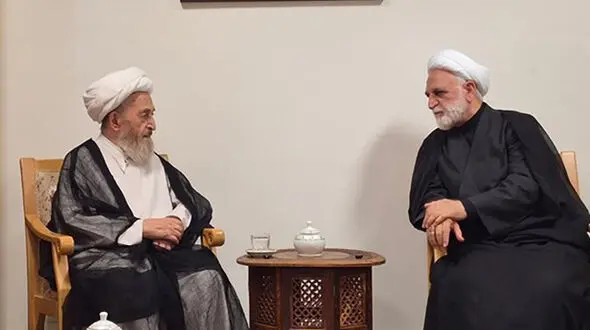 دیدار رئیس قوه قضاییه با آیت‌الله سبحانی و آیت الله نوری همدانی در سفر به قم