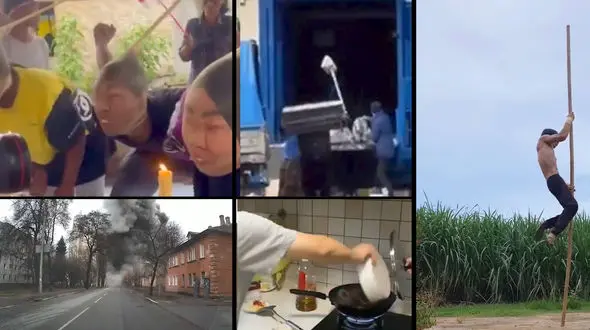 از غارت فروشگاه های اوکراین تا فرار مرد خونسرد در رویارویی با قطار + 10 فیلم