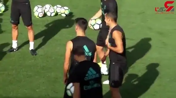 اشتباهی که منجر به درگیری و انتقام جویی در تمرینات رئال مادرید شد ! +فیلم