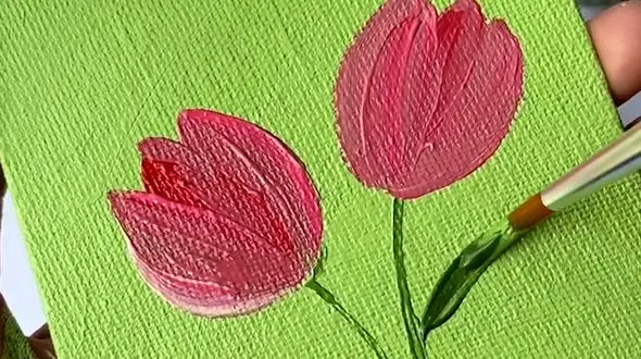 نقاشی گل لاله + فیلم