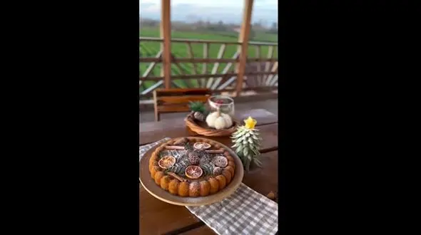 تزئین کیک کریسمسی پاییزی + فیلم