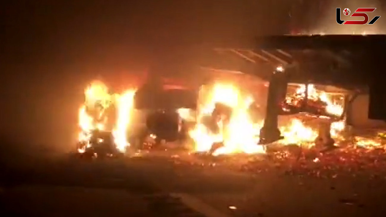 فیلم هولناک از سوختن 2 تریلی در شعله های آتش / بامداد مرگبار در بندرعباس 