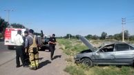 واژگونی خودروی سواری پژو ۴۰۵ درقزوین 