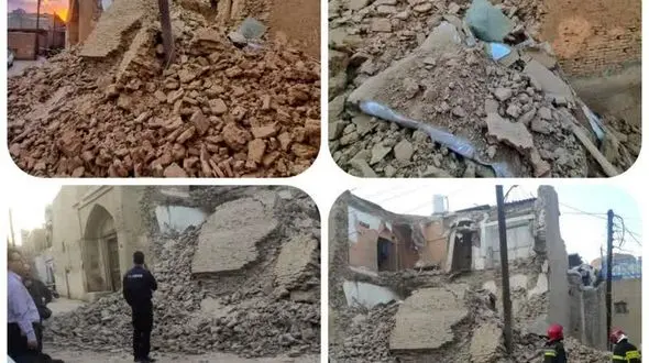 خانه تاریخی اصفهان ریزش کرد!/ کسی زیر آوار بود؟+فیلم