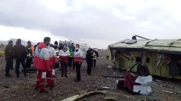 15 قربانی در تصادف مرگبار گرمسار + تصاویر