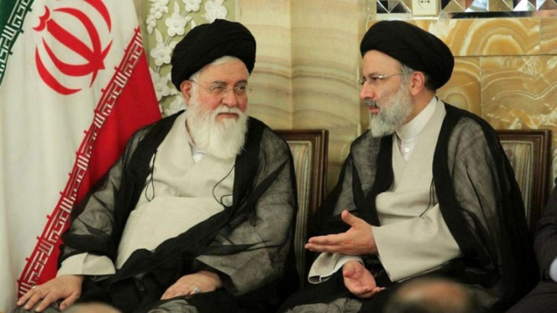 آیت الله سید احمد علم الهدی نماینده ولی فقیه در خراسان رضوی و امام جمعه شهر مشهد در کنار آیت الله ابراهیم رئیسی رییس جمهور