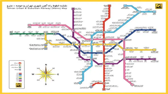 نقشه مترو تهران/ آخرین تغییرات نقشه متروی تهران را ببینید