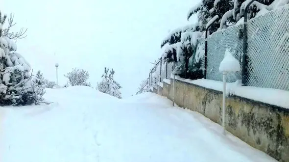 بارش شدید برف در جواهرده ، رامسر مازندران + فیلم 