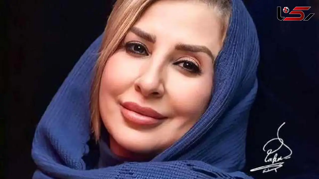 استایل بنفش و مشکی مرجانه گلچین در خانه قدیمی کنار حوض آبی / این عکس چقد حس خوبی داره