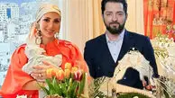 دکوراسیون خاص آشپزخانه مینا مختاری و بهرام رادان؛ کابینت های سفید و نورپردازی جذاب